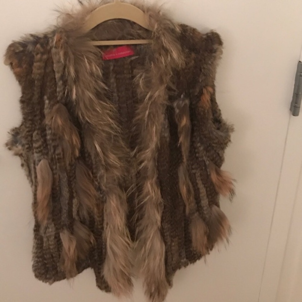 Pookie and Sebastian authentic rabbit fur vest
